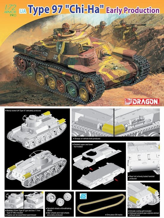 Dragon 7395 Type 97 Chi-Ha Early Production 1/72 – Bild 2