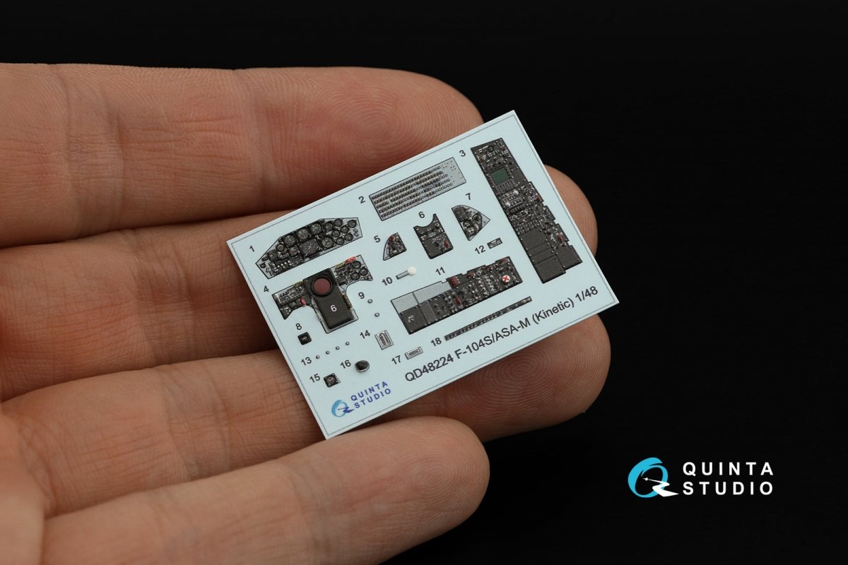 Quinta Studio QD48224 F-104S/ASA-M 3D-Printed &amp;amp; coloured Interior on decal paper (Kinetic) 1/48 – imagen 3