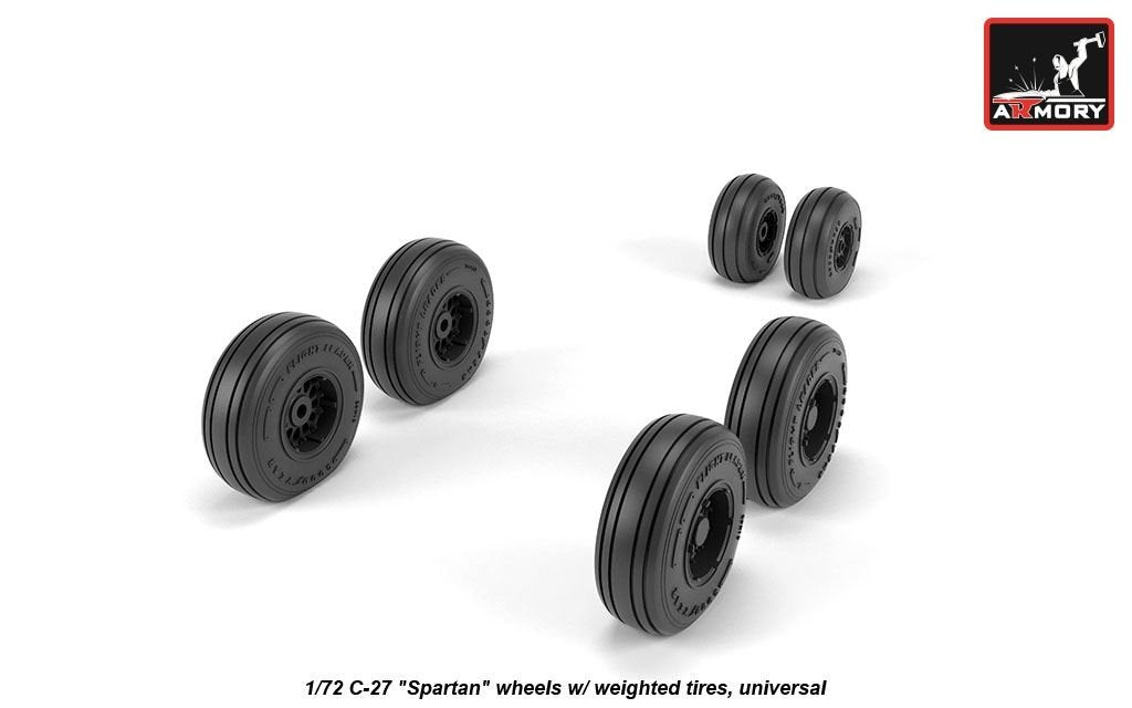 Armory Models AW72505 C-27 Spartan wheels w/ weighted tires 1/72 – Bild 2