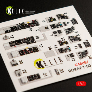 KELIK K48057 T-50 ROKAF INTERIOR 3D DECALS FOR ACADEMY KIT 1/48 – imagen 2