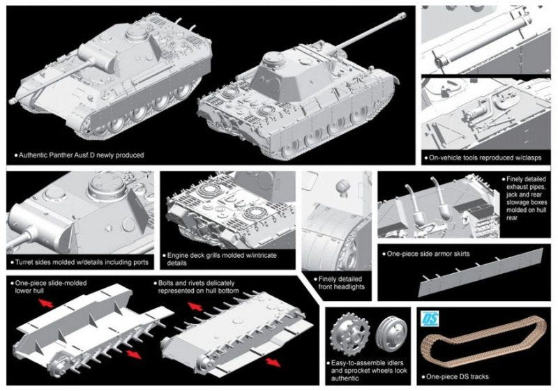 Dragon 7494 Sd.Kfz.171 Panther Ausf.D Early Production 1/72 – immagine 2
