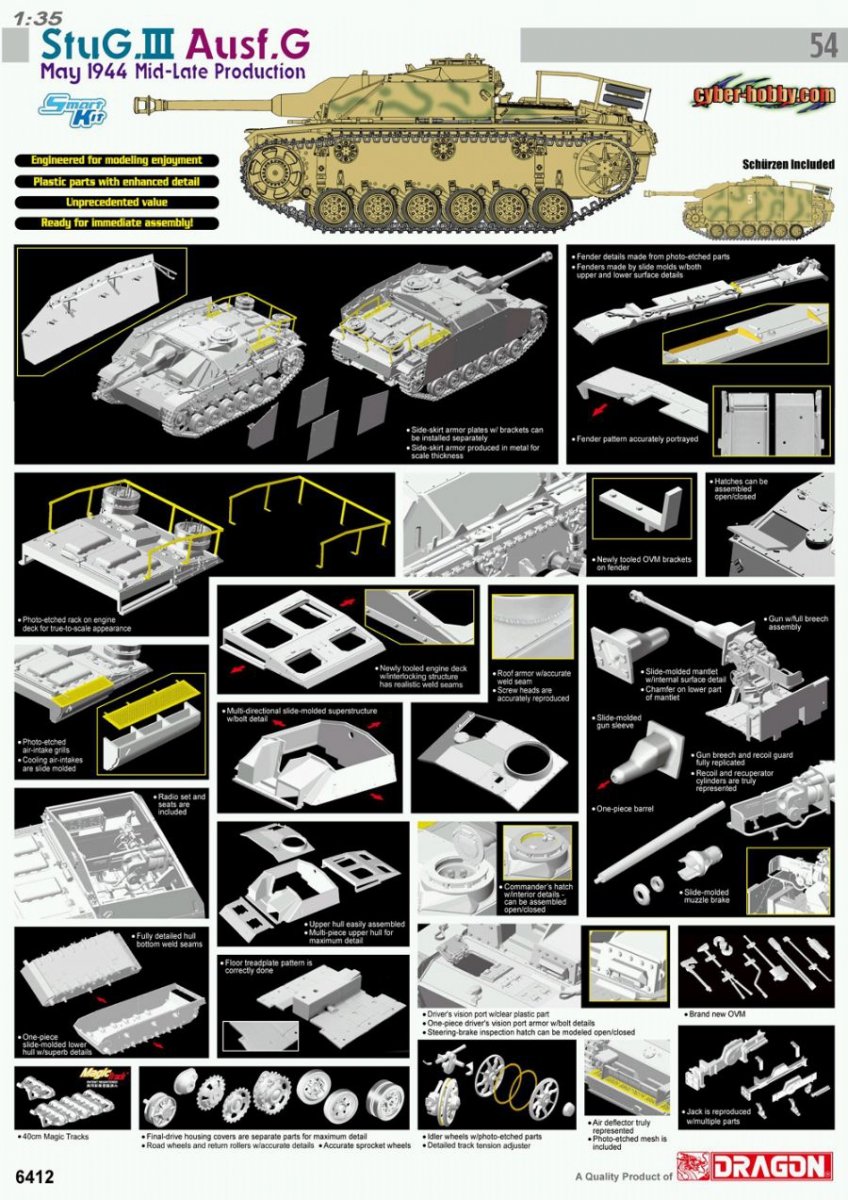 Cyber Hobby 6412 StuG.III Ausf.G May 1944 Mid-Late Production 1/35 – imagen 2