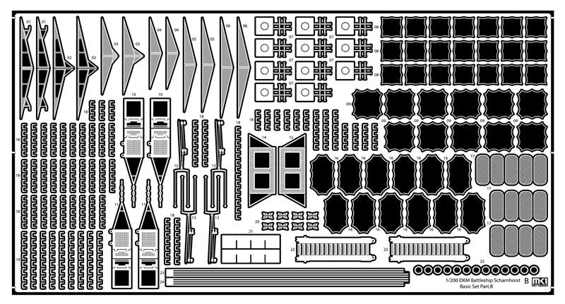 MK1 Design MD-20025 DKM Battleship SCHARNHORST VALUE PACK for Trumpeter 1/200 – immagine 5