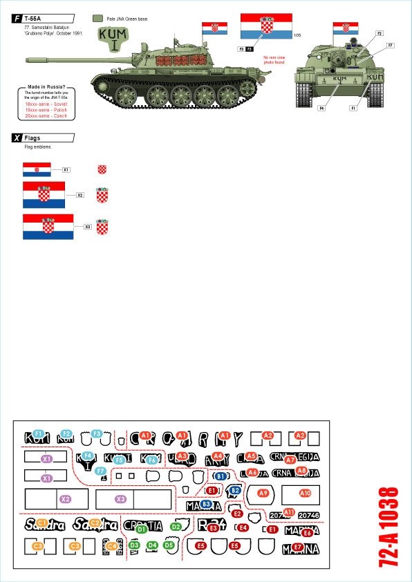 Star Decals 72-A1038 CRO-ARMY #2. Rat Domovinski / Guerre de la Patrie 1991-95 1/72  – image 2
