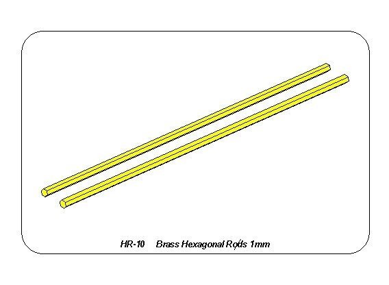 Tiges hexagonales en laiton Aber HR-10, longueur 1,0 mm, 245 mm x 2 pièces. – image 3