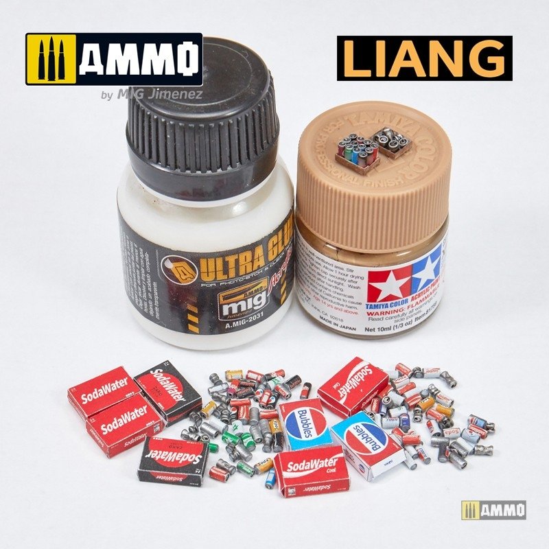 Liang 0411 3D-Print Model Soda Cans + Cardboard Boxes 1960s-1990s 1/35 – immagine 5