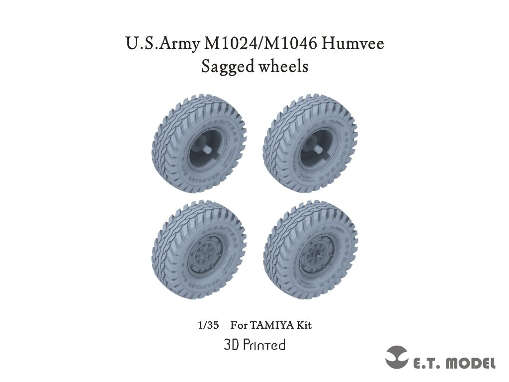 ET Model P35-168 Modern USA M1024/M1046 Humvee Sagged Wheels 1/35