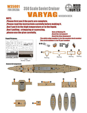 Wood Hunter W35001 Pont en bois Russie impériale Varyag pour Zvezda 1/350