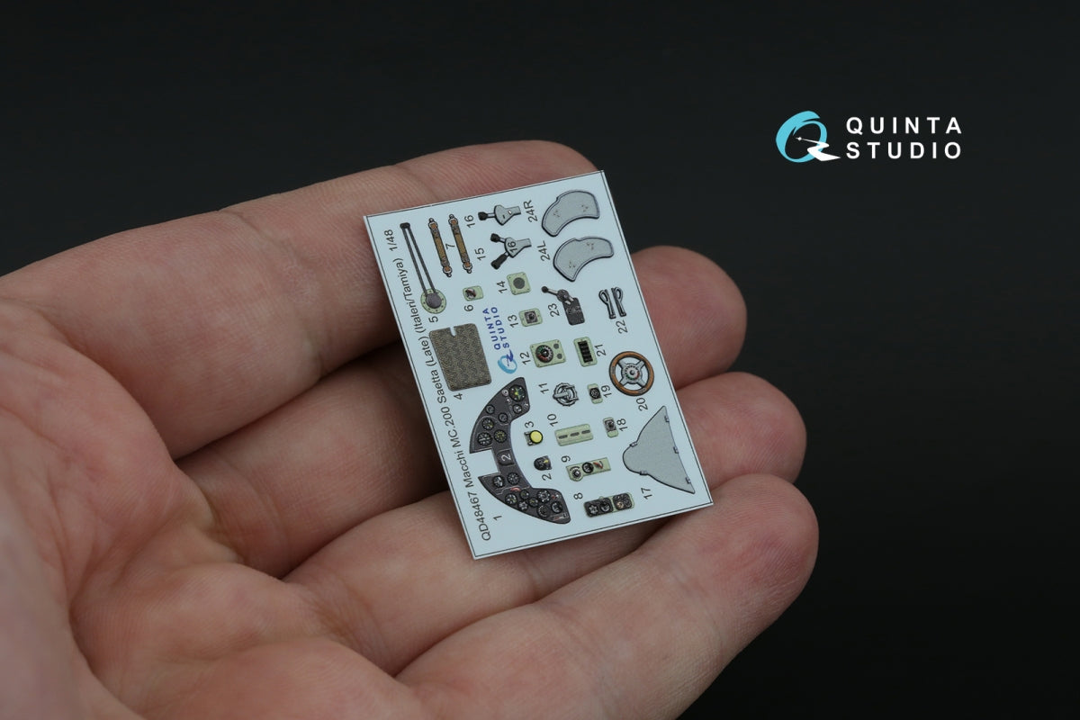 Quinta Studio QD48467 Macchi MC.200 Saetta (Late) 3D-Printed coloured Interior on decal paper (Italeri/Tamiya) 1/48 – imagen 5