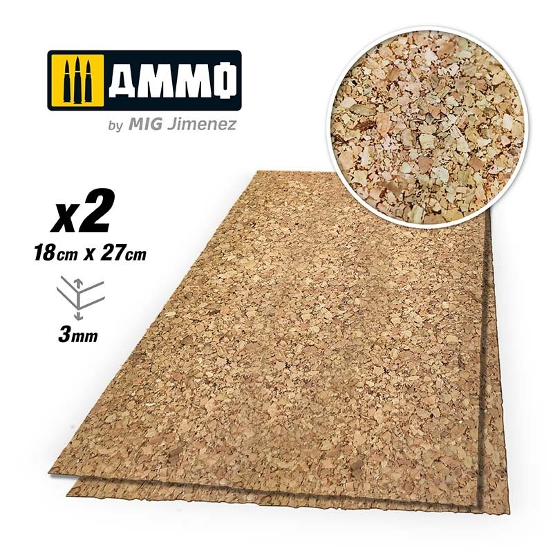 Munitions Mig Jimenez 8843 Create Cork à grain épais 2x3 mm