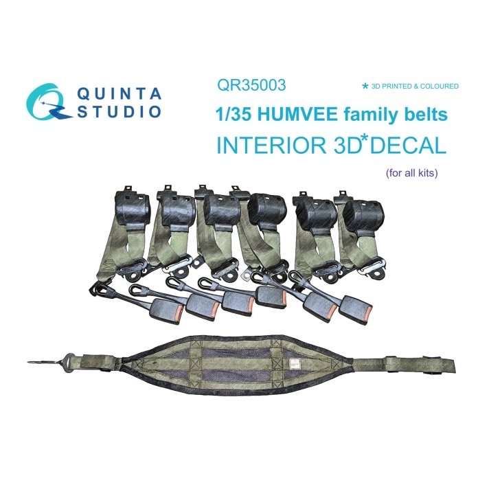 Quinta Studio QR35003 HUMVEE family belts, 3D-Printed &amp;amp; coloured on decal paper (all kits) 1/35
