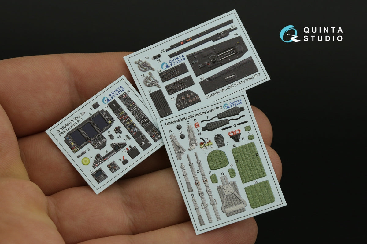 Intérieur coloré imprimé en 3D sur papier décalcomanie pour MiG-29K (Quinta Studio QD48458) (HobbyBoss) à l&amp;#39;échelle 1/48 – image 4