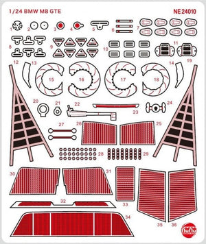 NuNu NE24010 BMW M8 GTE Detail Up Parts 1/24