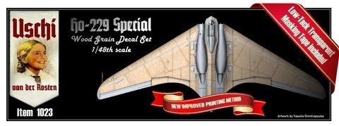 Uschi van der Rosten 1023 Ho-229 Ensemble d'autocollants spéciaux à grain de bois 1/48