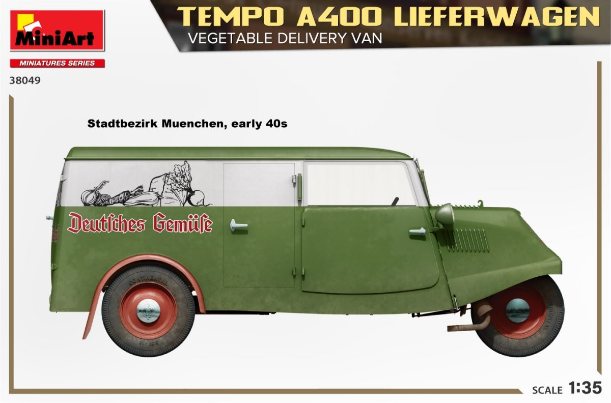 MiniArt 38049 TEMPO A400 LIEFERWAGEN. VEGETABLE DELIVERY VAN 1/35 – Bild 4