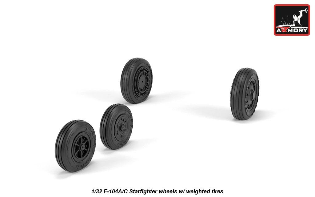 Armory Models AW32302 F-104A/C Starfighter wheels, w/ optional nose wheels, weighted 1/32 – Bild 4
