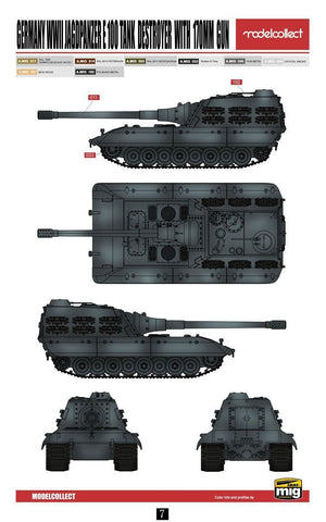 Modelcollect UA72116 Germany WWII Jagdpanzer E-100 Tank Destroyer with 170mm Gun 1/72 – immagine 3