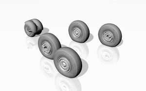 Armory Models AW48026 Mikoyan MiG-31 Foxhound wheels w/ weighted tires 1/48 – immagine 3