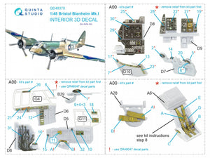 Intérieur imprimé en 3D et coloré sur papier décalcomanie Quinta Studio QD48378 Bristol Blenheim Mk.I (Airfix) 1/48 – image 12