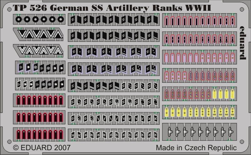 Eduard TP526 Grades d'artillerie SS allemands Seconde Guerre mondiale 1/35
