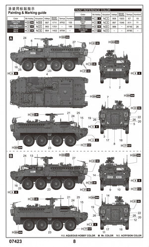 Trumpeter 07423 M1130 Stryker Véhicule de commandement 1/72 – image 4