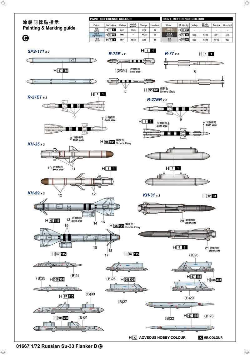 Trumpeter 01667 Russian Su-33 Flanker D – immagine 4