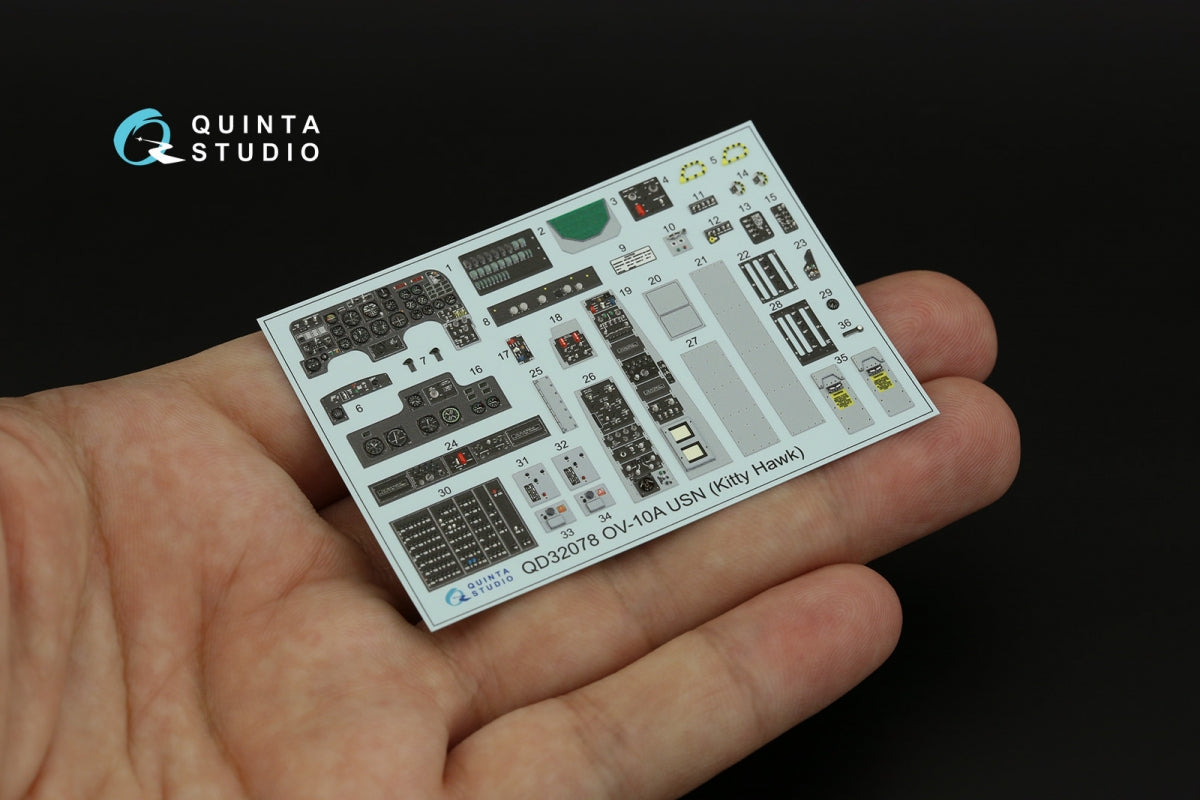 Quinta Studio QD32078 OV-10A (USN version) 3D-Printed &amp;amp; coloured Interior on decal paper (KittyHawk) 1/32 – zdjęcie 3