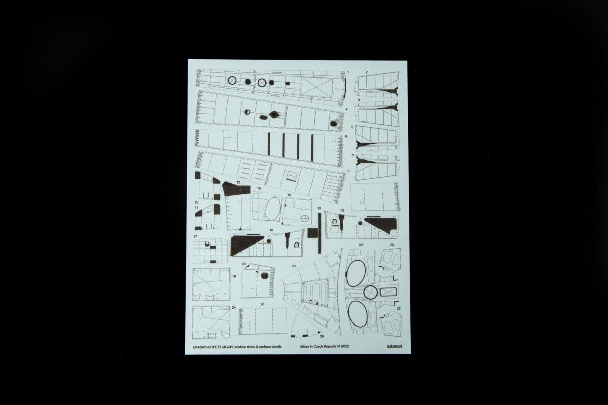 Eduard ER48001 Mi-24V positive rivets & surface details Zvezda 1/48