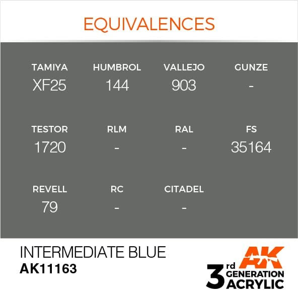 AK Interactive AK11163 INTERMEDIATE BLUE – STANDARD 17ml – imagen 3