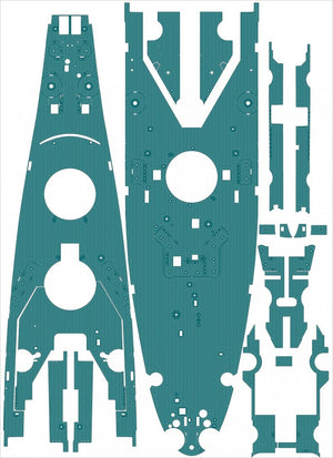 Pontos 20005WD1 USS BB-61 Iowa 1944 Wooden Deck set (20B Deck Blue) 1/200 – imagen 4