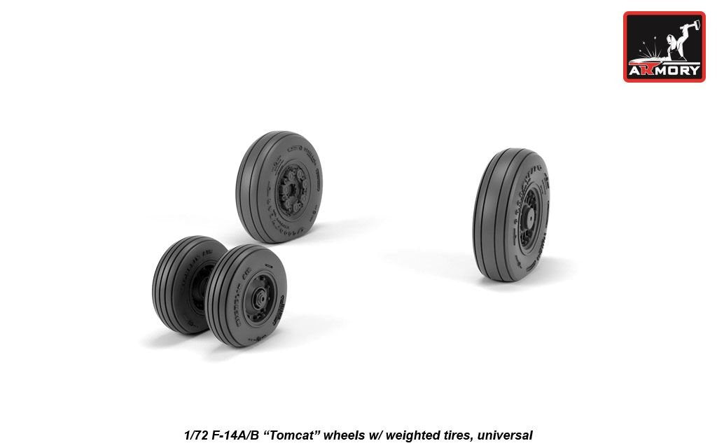 Armory Models AW72331 F-14A/B Tomcat early type wheels w/ weighted tires 1/72 – immagine 3