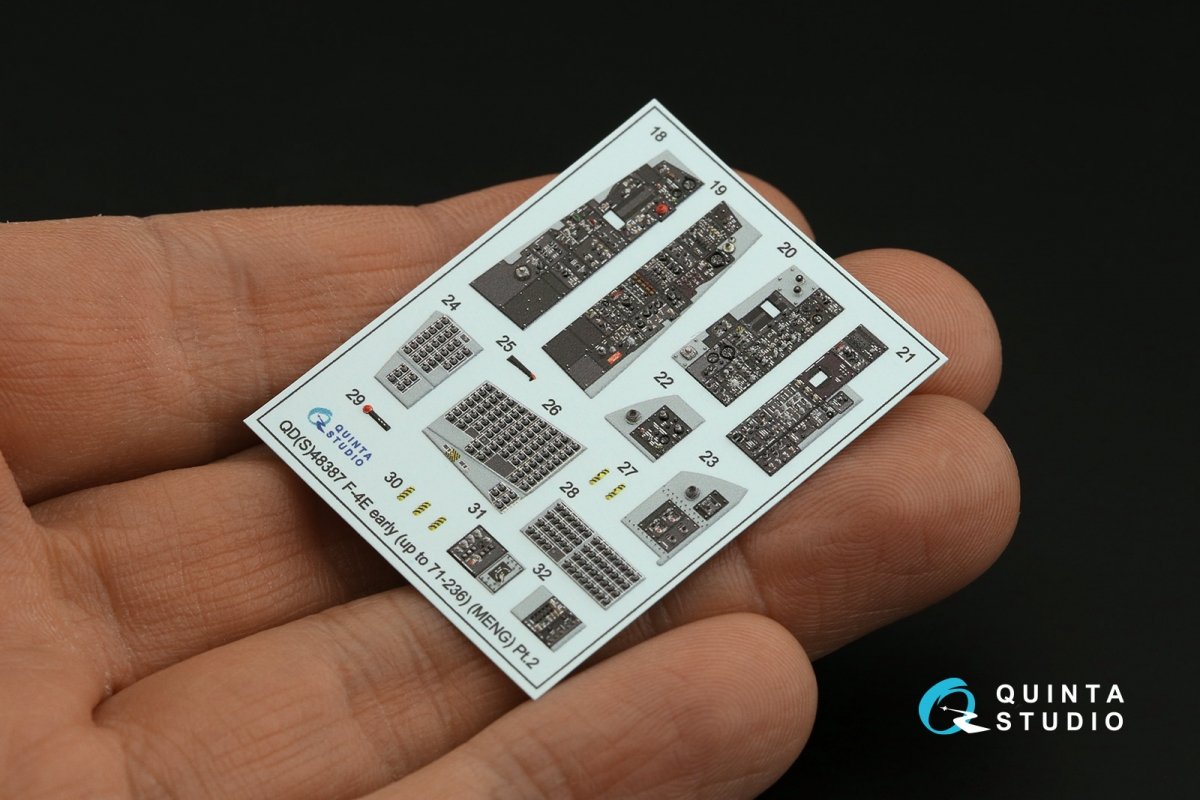 Quinta Studio QD48387 F-4E early with slatted wing 3D-Printed &amp;amp; coloured Interior on decal paper (Meng) 1/48 – Bild 7