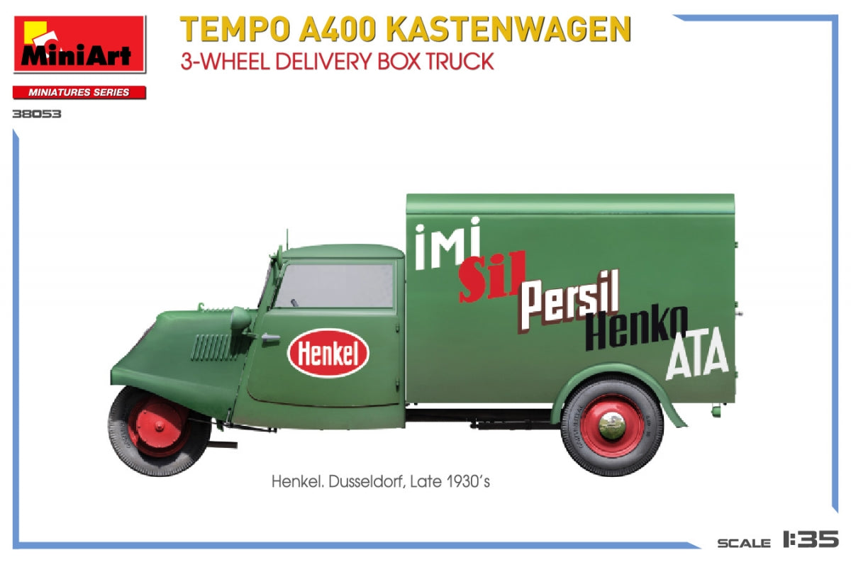 MiniArt 38053 TEMPO A400 KASTENWAGEN 3-WHEEL DELIVERY BOX TRUCK 1/35 – Bild 8