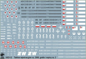 ToRo Model 35D12 - Polish Army vehicles Registration numbers 2000 pattern, unit insignia &amp;amp; stencils, vol.2 1/35