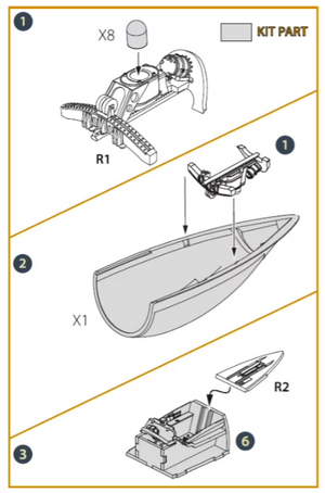 Clear Prop! CPA48056 F-86A Canopy frame detailing set for CP kits 1/48 – imagen 3