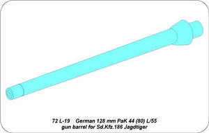 Aber 72L-19 Lufa 128mm PaK 44 (80) L/55 do działa pancernego Sd.Kfz.186 Jagdtiger / German 128mm PaK 44 (80) L/55 gun barrel for Sd.Kfz.186 Jagdtiger 1/72 – Bild 5