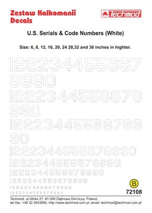 Techmod 72108 - U.S. Serial &amp;amp; Code Numbers 1/72 – imagen 2