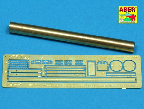 Tige de nettoyage Aber R-23 et rangement d&amp;#39;antenne de rechange pour Panther et Jagdpanther allemands (1/35)