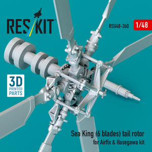 RESKIT RSU48-0360 Sea King (6 blades) tail rotor for Airfix &amp;amp; Hasegawa kit (3D printed) 1/48 – imagen 3