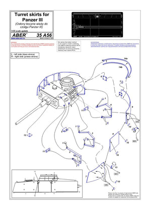 Aber 35A056 Osłony wieży do PzKpfw III 1/35 – immagine 4