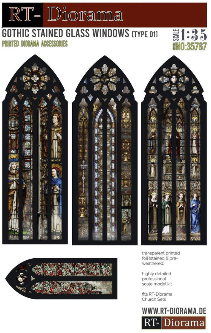 RT-Diorama 35767 Gothic stained glass Windows [Type 01] 1/35 – image 2