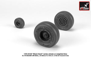 Armory Models AW48329 UH-60 Black Hawk wheels w/ weighted tires 1/48 – imagen 2