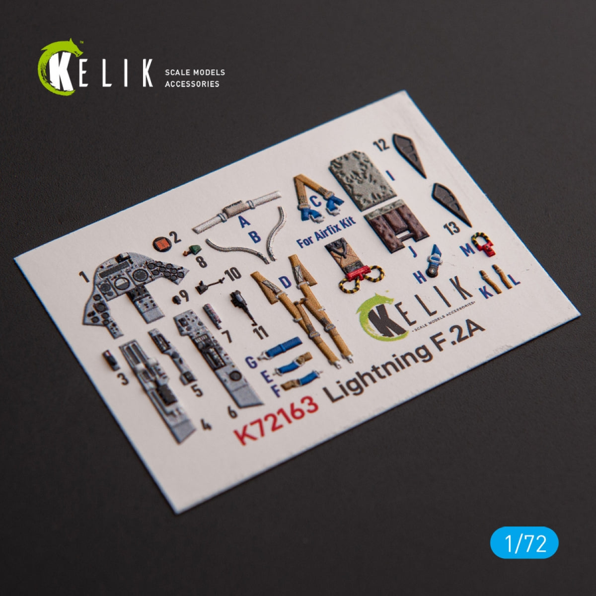 Kelik K72163 F.2A Lighting - interior 3D decals for Airfix kit 1/72