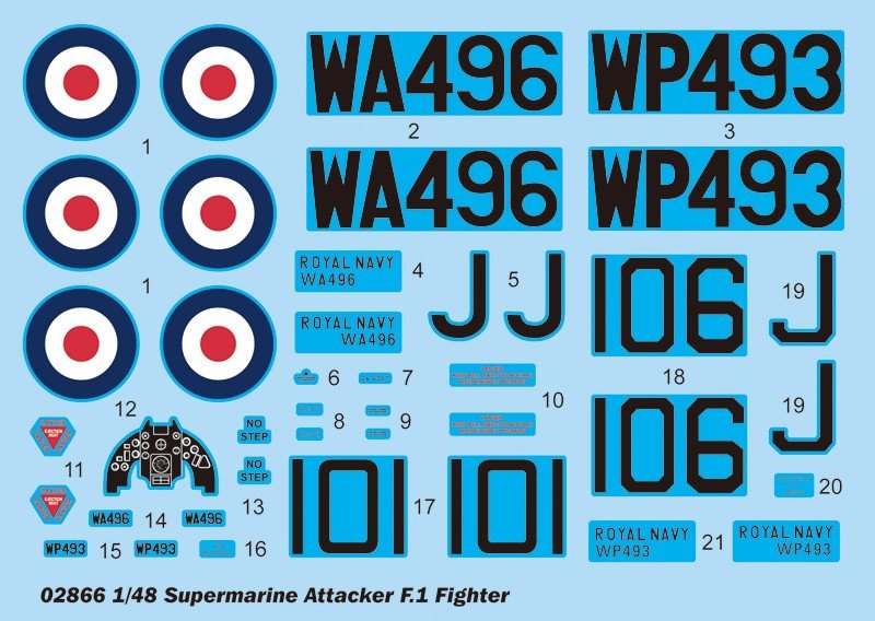 Trumpeter 02866 Supermarine Attacker F.1 Fighter 1/48 – imagen 5