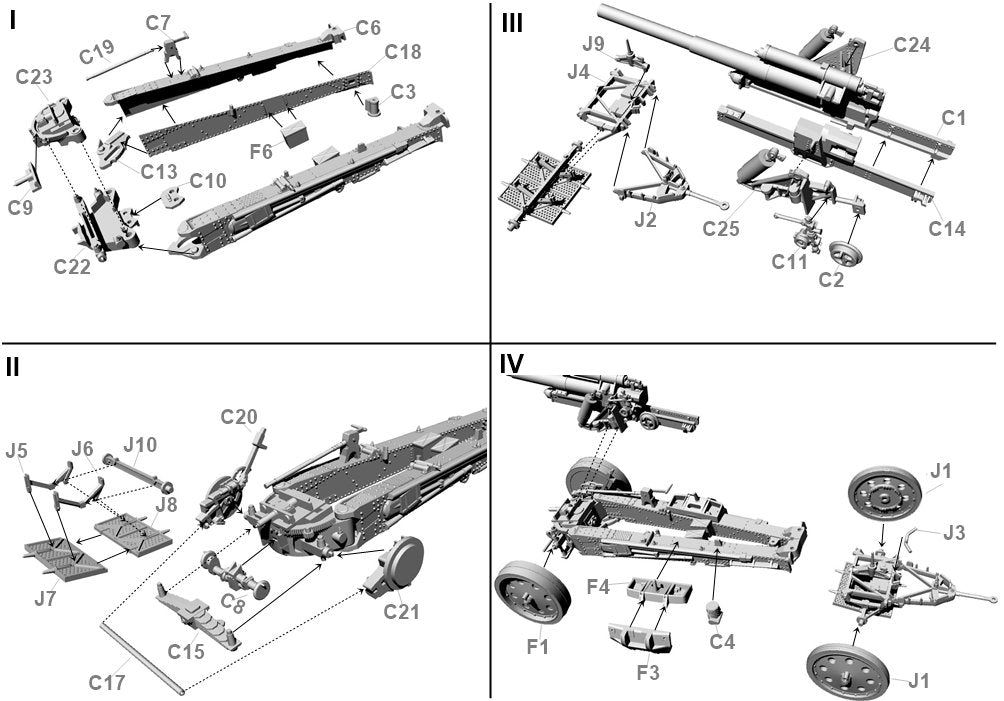 First To Fight PL089 SFH18 150mm Niemiecka Ciężka Haubica Polowa do Trakcji Mechanicznej 1/72 – imagen 2