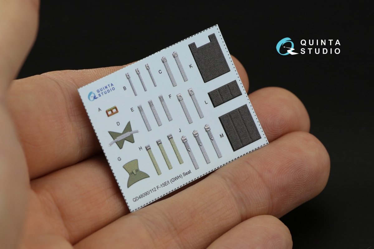 Quinta Studio QD48214 F-15C PAD-upgraded 3D-Printed &amp;amp; coloured Interior on decal paper with resin parts (GWH) 1/48 – imagen 11