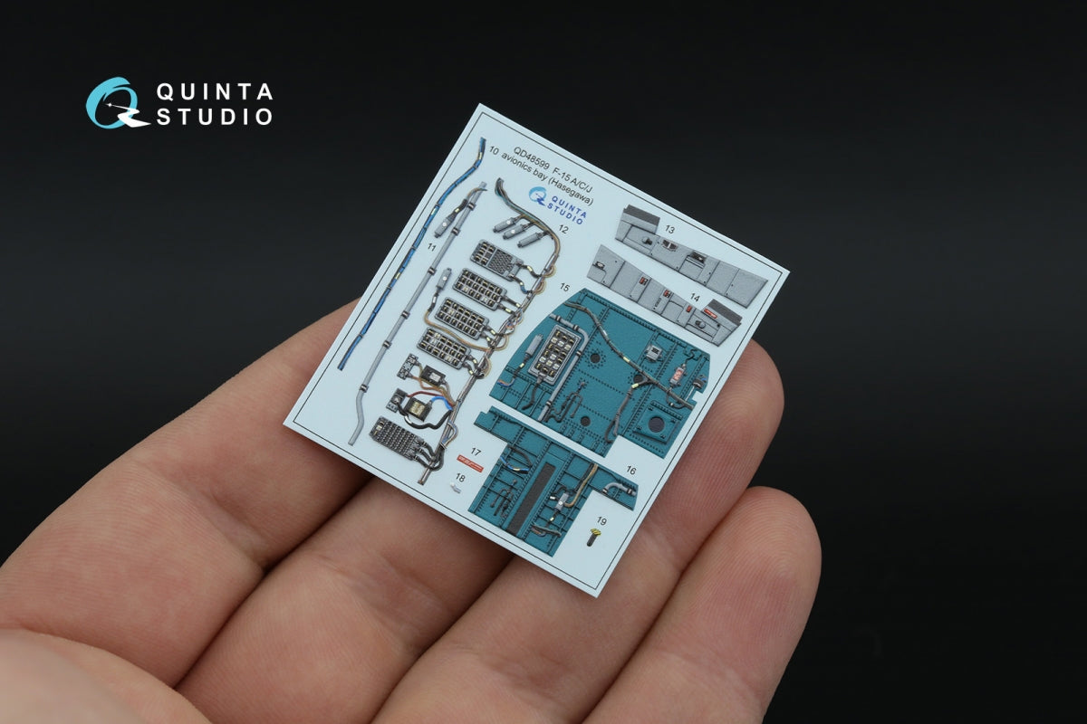 Quinta Studio QD48597 F-15A/F-15C Early/F-15J Early 3D-Printed &amp;amp; colored Interior on decal paper (Hasegawa) 1/48 – image 6