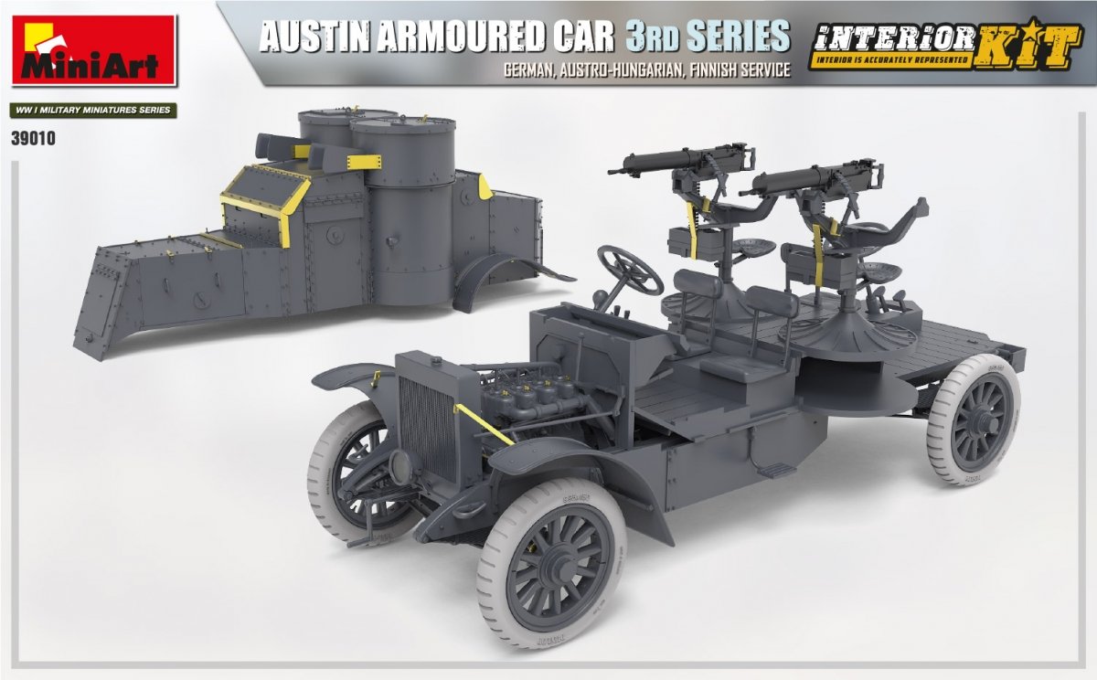 Miniart 39010 AUSTIN ARMOURED CAR 3rd SERIES: GERMAN, AUSTRO-HUNGARIAN, FINNISH SERVICE. INTERIOR KIT 1/35 – imagen 11