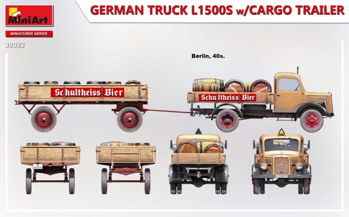 MiniArt 38023 GERMAN TRUCK L1500S w/CARGO TRAILER 1/35 – Bild 5
