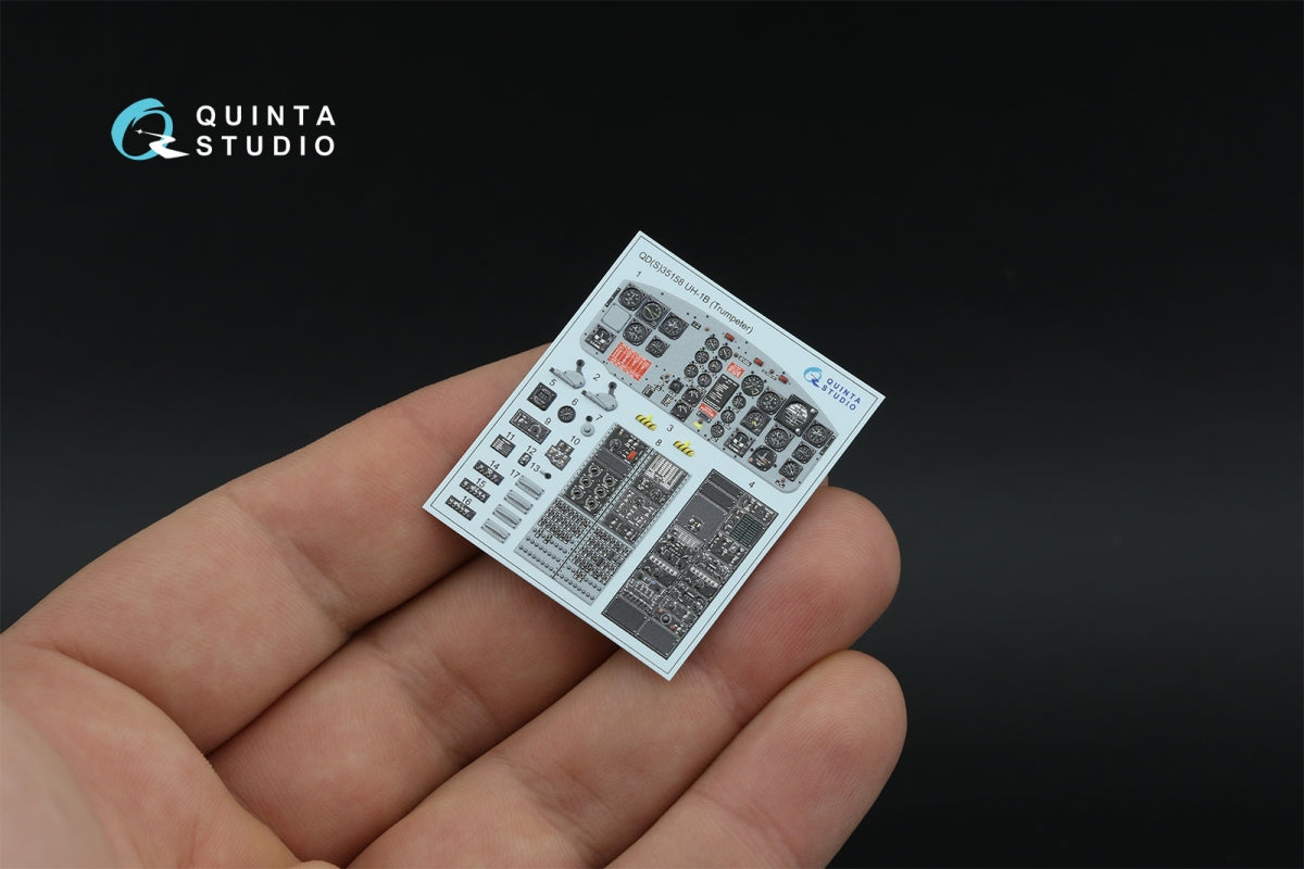 Intérieur imprimé en 3D et coloré pour UH-1B (Trumpeter) de Quinta Studio QDS-35158 (petite version) à l&amp;#39;échelle 1/35 – image 7